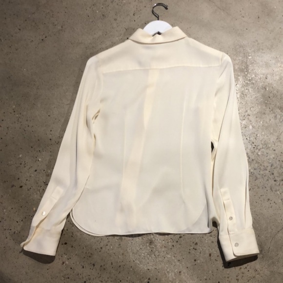 Theory Ivory Core Stretch Silk Classic Fitted Shirt - Picture 3 of 10